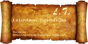 Leichtman Tonuzóba névjegykártya
